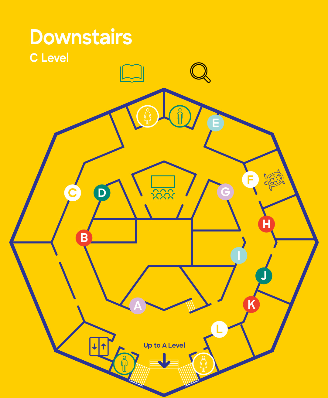 Map of The Lawrence Hall of Science: C Level Downstairs